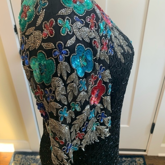 Laurence Kazar evening dress fully beaded. Size xl. New Years Eve attire. - Picture 10 of 15